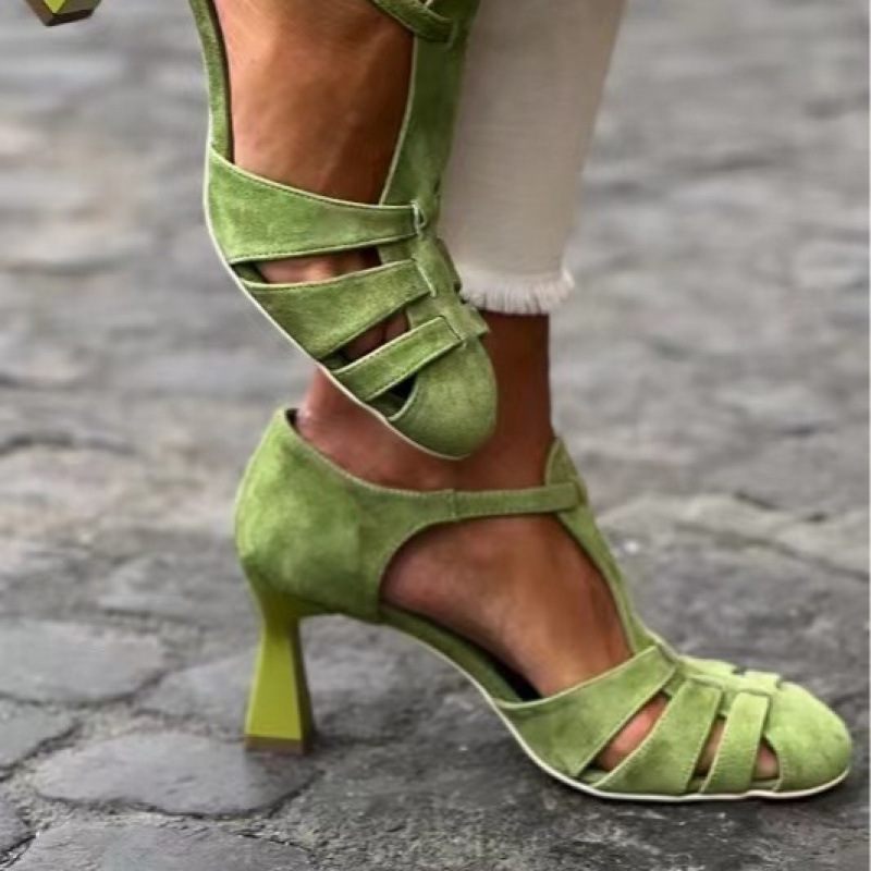 Summer Holiday Clothing Women - Женские зеленые замшевые туфли-лодочки на каблуке-рюмочке