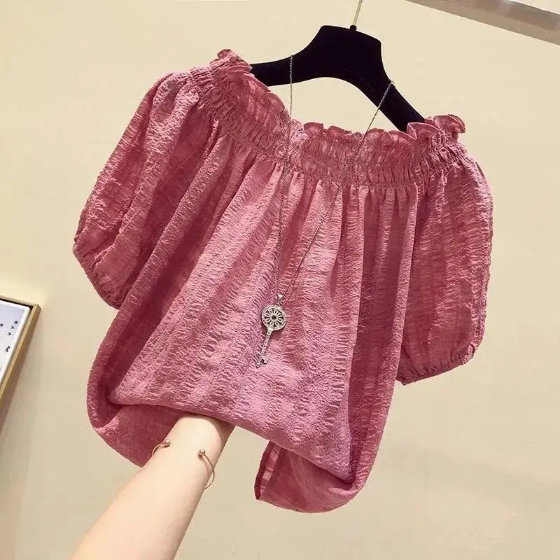 Summer Rose Clothing - Розово-красный повседневный шифоновый пуловер с разрезом