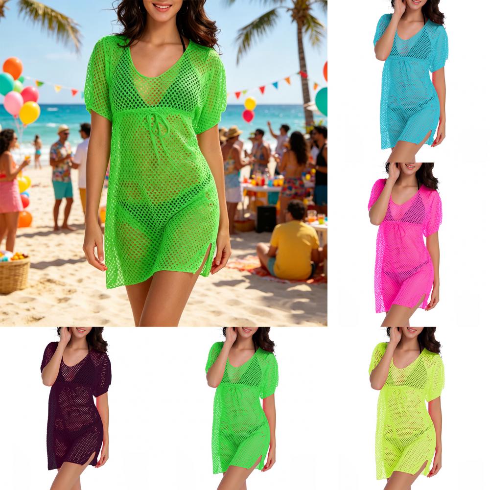 Swim Cover Up Mesh - Пляжная накидка-туника на завязках из дышащей