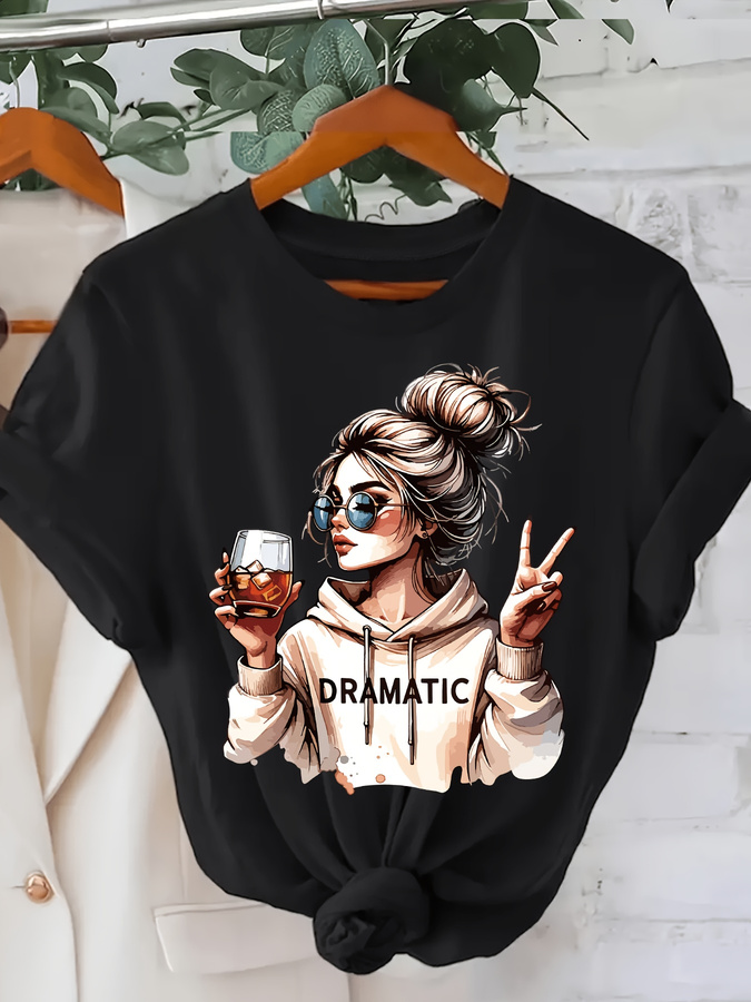 Summer Clothing Trends 2025 Women'S - Модная женская футболка с принтом, круглым