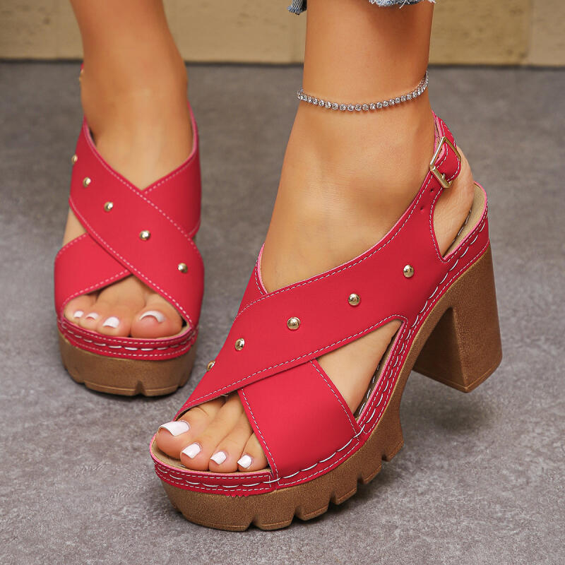 Summer Holiday Clothing Women - Винтажные сандалии-гладиаторы на очень высоком каблуке