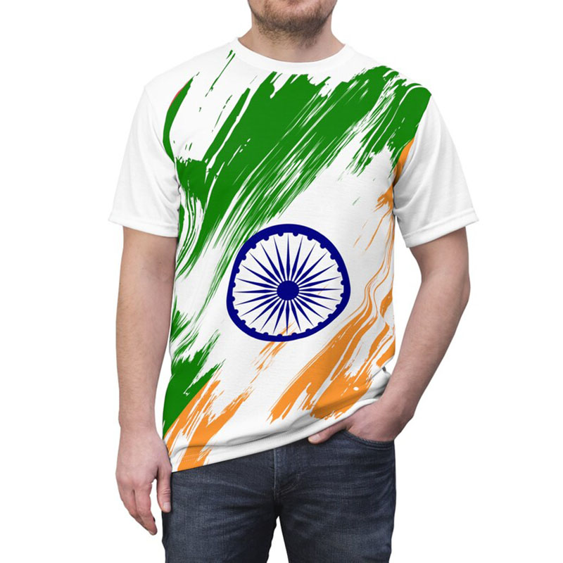 India Flag Print T-shirt Men's – обзор и цена Summer Clothing India