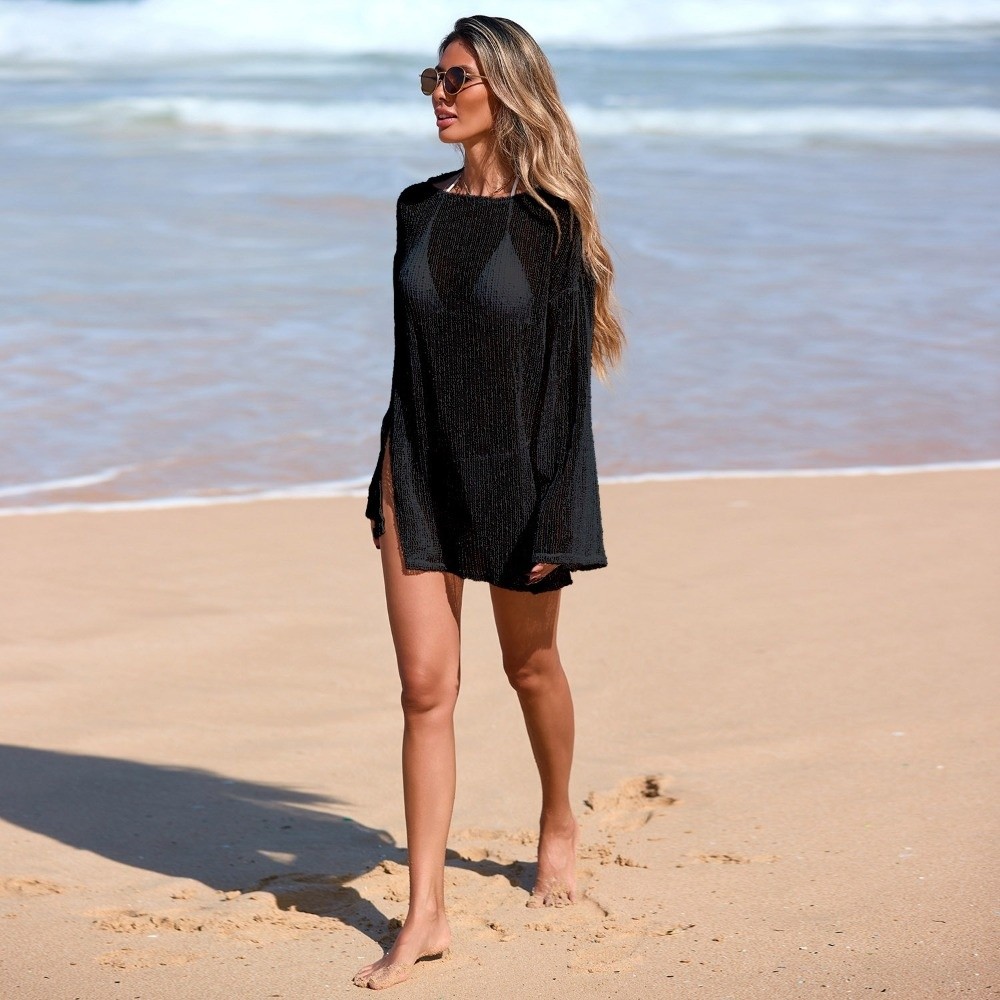 Женское модное пляжное платье  – обзор и цена Swim Cover Up Mesh