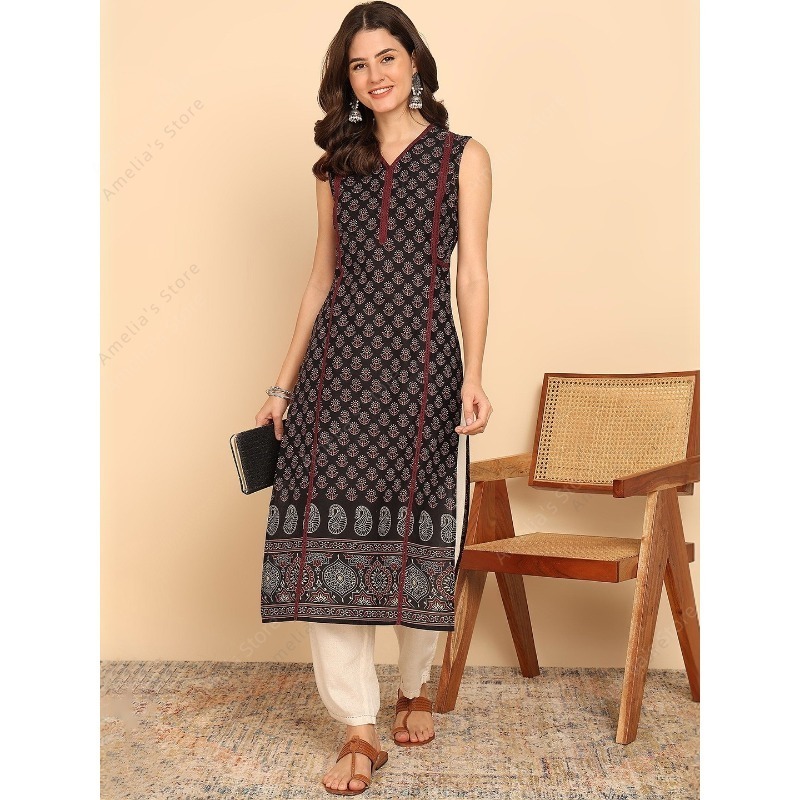 Женская черно-зеленая хлопкова – обзор и цена Summer Clothing India