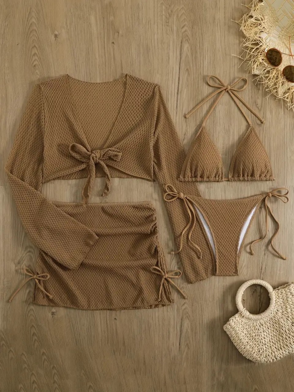 Комплект бикини с лямкой на ше – обзор и цена Swim Cover Up Mesh