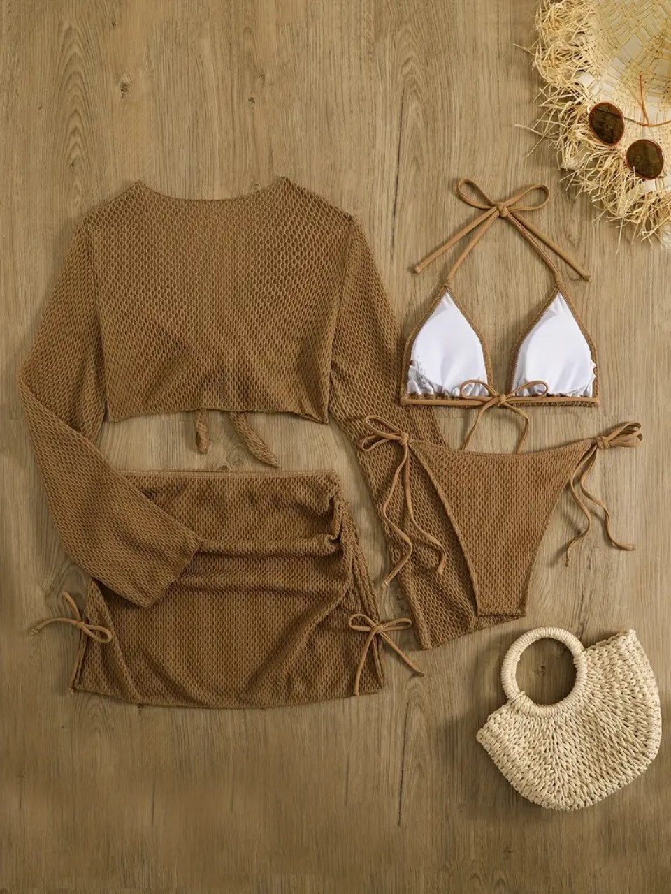 Комплект бикини с лямкой на ше – обзор и цена Swim Cover Up Mesh