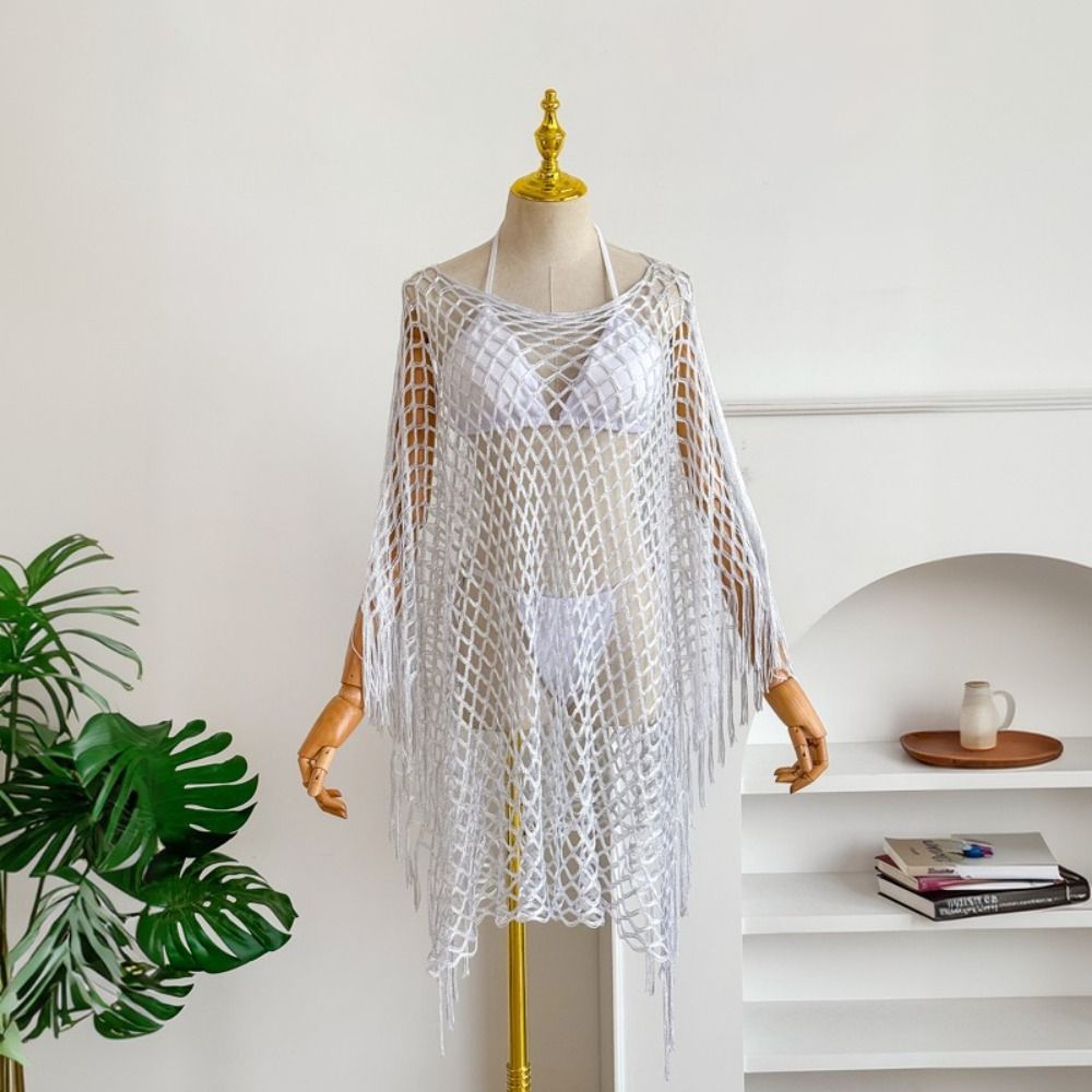 Однотонный вязаный крючком топ – обзор и цена Swim Cover Up Mesh
