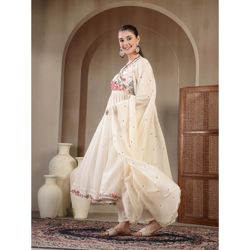 Белый хлопковый комплект Анарк – обзор и цена Summer Clothing India