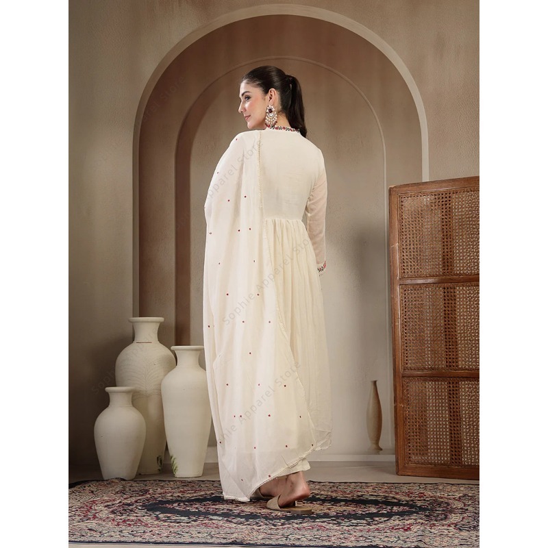 Белый хлопковый комплект Анарк – обзор и цена Summer Clothing India
